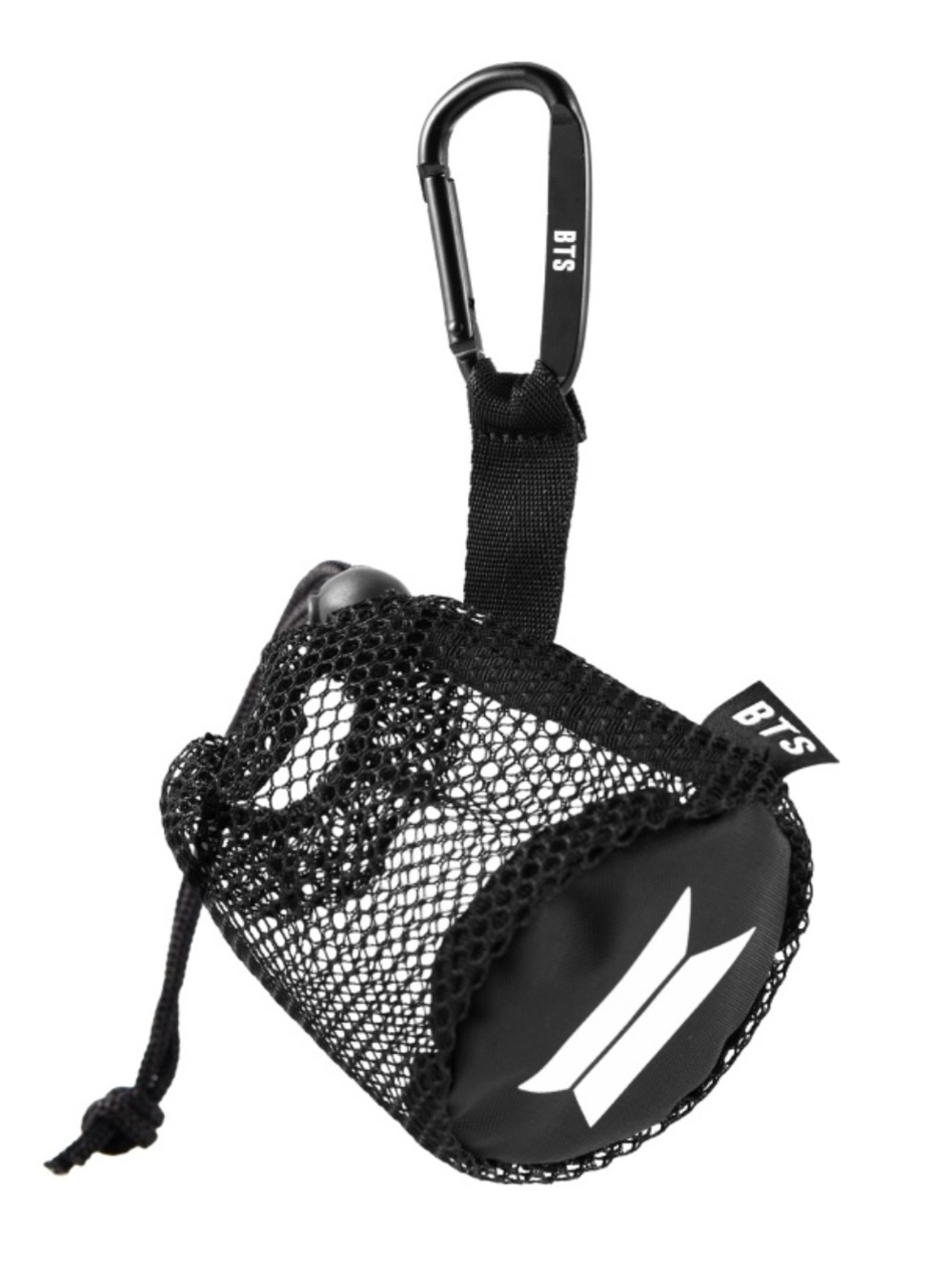 BTS Black Mesh Key & Card Holder Pouch with Carabiner